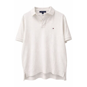 Tommy Hilfiger White Polo Shirt Men’s Large Classic Logo Cotton Short Sleeve